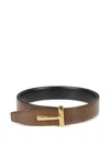 Tom Ford Leather Belt In Braun