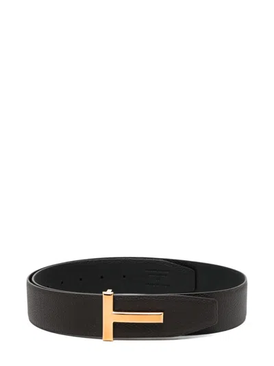 Tom Ford Leather Belt In Brown
