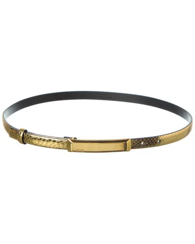 Tom Ford Leather Belt In Gold