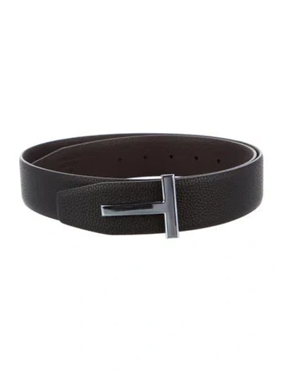 Pre-owned Tom Ford Leather Belt Kit In Black