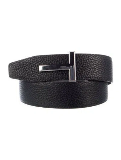Pre-owned Tom Ford Leather Belt Kit In Black