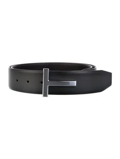 Pre-owned Tom Ford Leather Belt Kit In Black