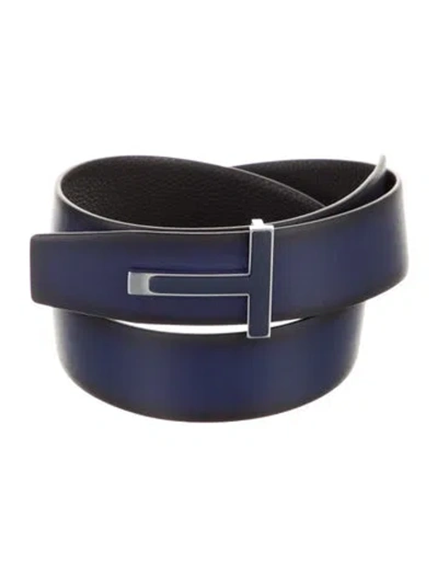 Pre-owned Tom Ford Leather Belt Kit In Black