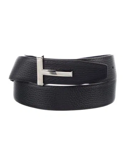 Pre-owned Tom Ford Leather Belt Kit In Black