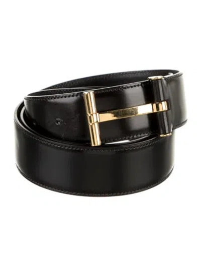 Pre-owned Tom Ford Leather Belt Kit In Black