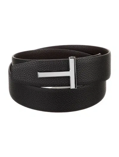 Pre-owned Tom Ford Leather Belt Kit In Black
