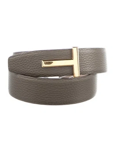 Pre-owned Tom Ford Leather Belt Kit In Brown