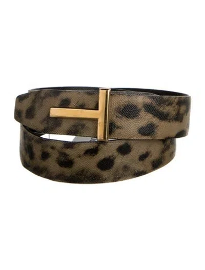 Pre-owned Tom Ford Leather Belt Kit In Multi