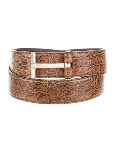 Pre-owned Tom Ford Leather Belt Kit In Neutral