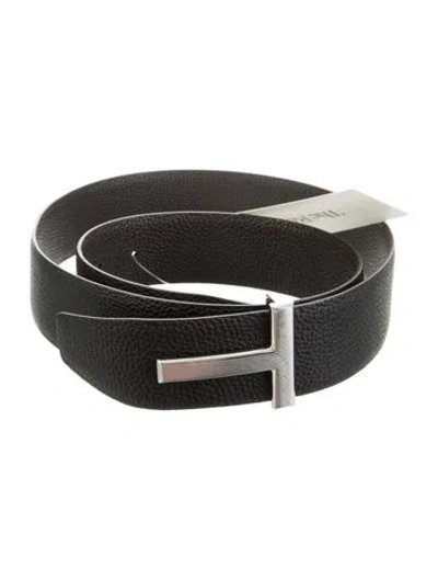 Pre-owned Tom Ford Leather Belt Kit W/ Tags In Black