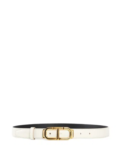 Tom Ford T-buckle Belt In White