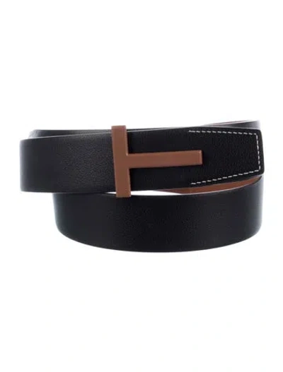 Pre-owned Tom Ford Leather Belt W/ Tags In Brown