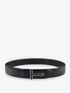 Tom Ford Leather Belt With Enamelled Logo