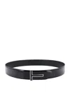 Tom Ford Leather Belt With Enamelled Logo