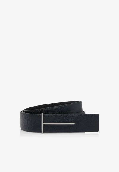 Tom Ford Leather Belt With T-buckle In Black