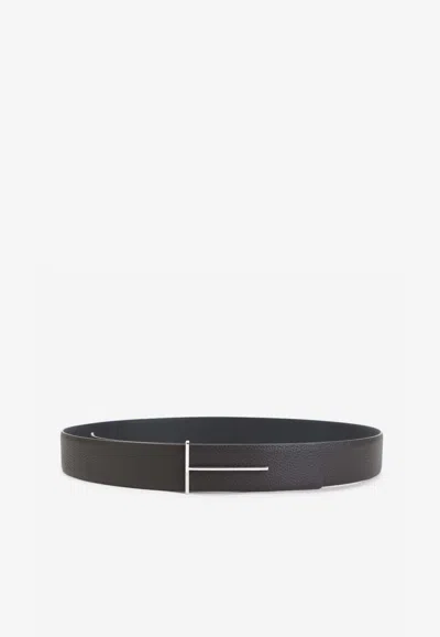 TOM FORD LEATHER BELT WITH T-BUCKLE