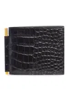 Tom Ford Crocodile-print Leather Wallet In Black