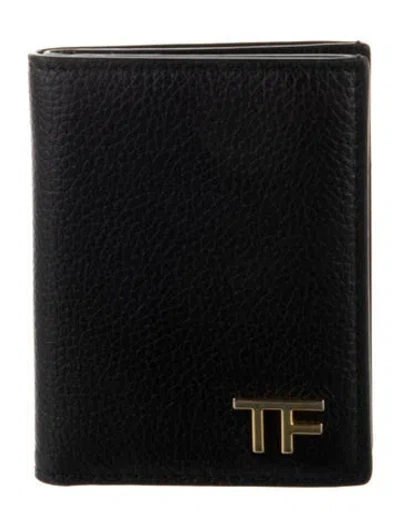 Pre-owned Tom Ford Leather Bifold Wallet In Black