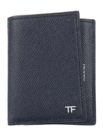 Pre-owned Tom Ford Leather Bifold Wallet In Black