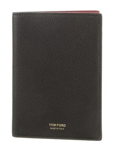 Pre-owned Tom Ford Leather Bifold Wallet In Black