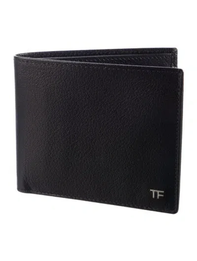 Pre-owned Tom Ford Leather Bifold Wallet In Black