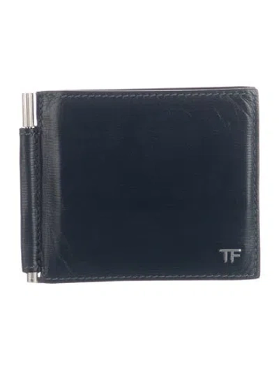 Pre-owned Tom Ford Leather Bifold Wallet In Black