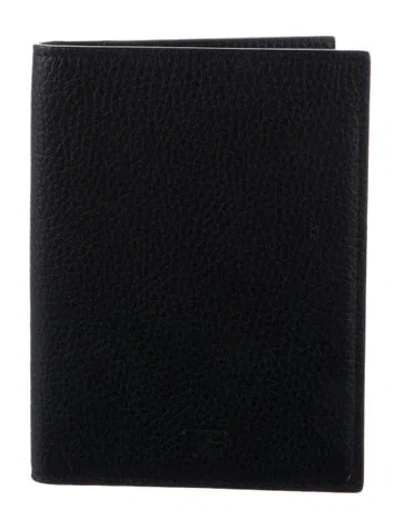 Pre-owned Tom Ford Leather Bifold Wallet In Black
