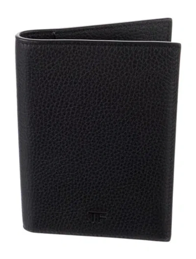 Pre-owned Tom Ford Leather Bifold Wallet In Black