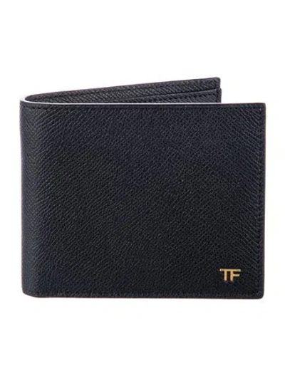 Pre-owned Tom Ford Leather Bifold Wallet W/ Tags In Black