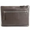 Tom Ford Leather Big Zip Clutch Bag In Brown
