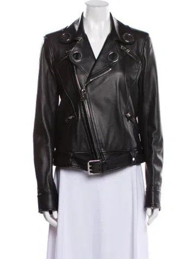 Pre-owned Tom Ford Leather Biker Jacket In Black