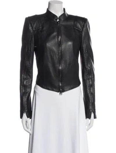 Pre-owned Tom Ford Leather Biker Jacket In Black