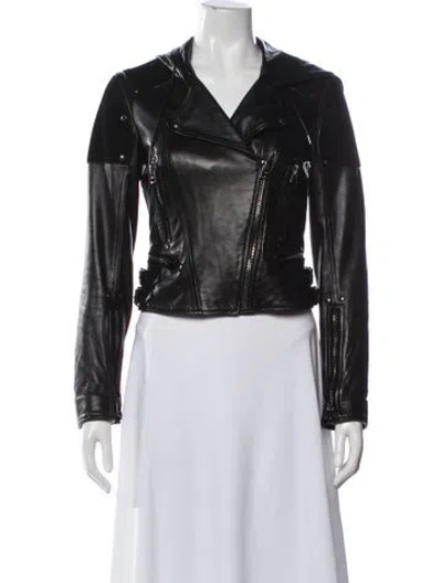 Pre-owned Tom Ford Leather Biker Jacket In Black