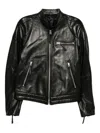 Tom Ford Leather Biker Jacket Stand Collar Zips In Black