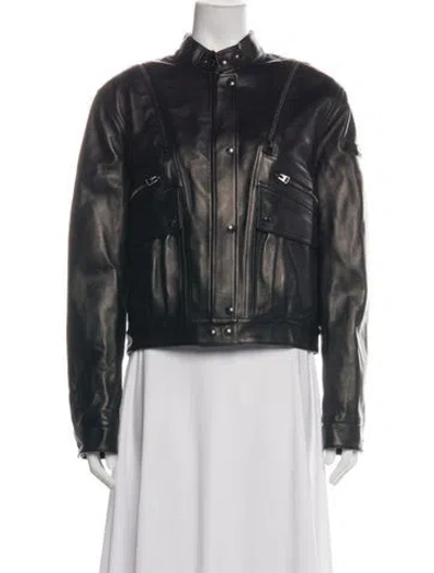 Pre-owned Tom Ford Leather Biker Jacket W/ Tags In Black