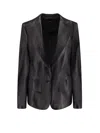 Tom Ford Leather Blazer In Black