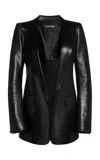 Tom Ford Leather Blazer In Black