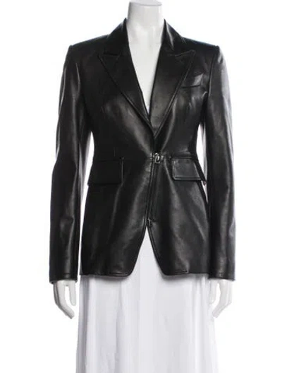 Pre-owned Tom Ford Leather Blazer In Black