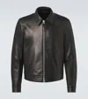 Tom Ford Leather Jacket Buttoned Cuffs Collared Front Pockets In Multi