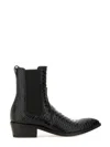 Tom Ford Matte Printed Python Chelsea Boot In Black