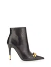 Tom Ford Black Iconic Chain 105 Leather Ankle Boots In Black