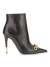 Tom Ford Chain-linked Stiletto-heel Boots In Black