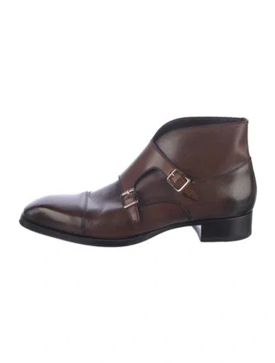 Pre-owned Tom Ford Leather Boots In Brown