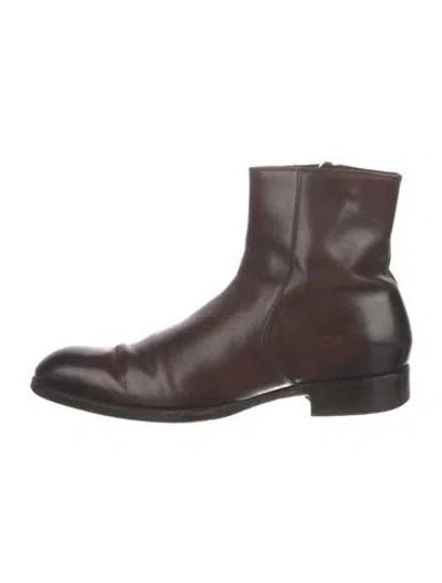 Pre-owned Tom Ford Leather Boots In Brown