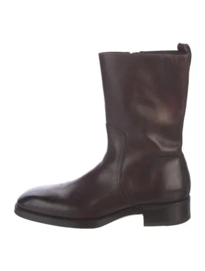 Pre-owned Tom Ford Leather Boots In Brown