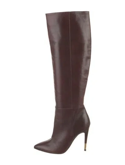 Pre-owned Tom Ford Leather Boots In Burgundy