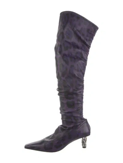 Pre-owned Tom Ford Leather Boots In Purple