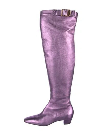 Pre-owned Tom Ford Leather Boots In Purple