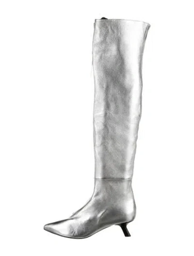 Pre-owned Tom Ford Leather Boots In Silver