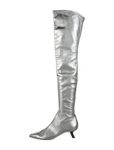 Pre-owned Tom Ford Leather Boots In Silver